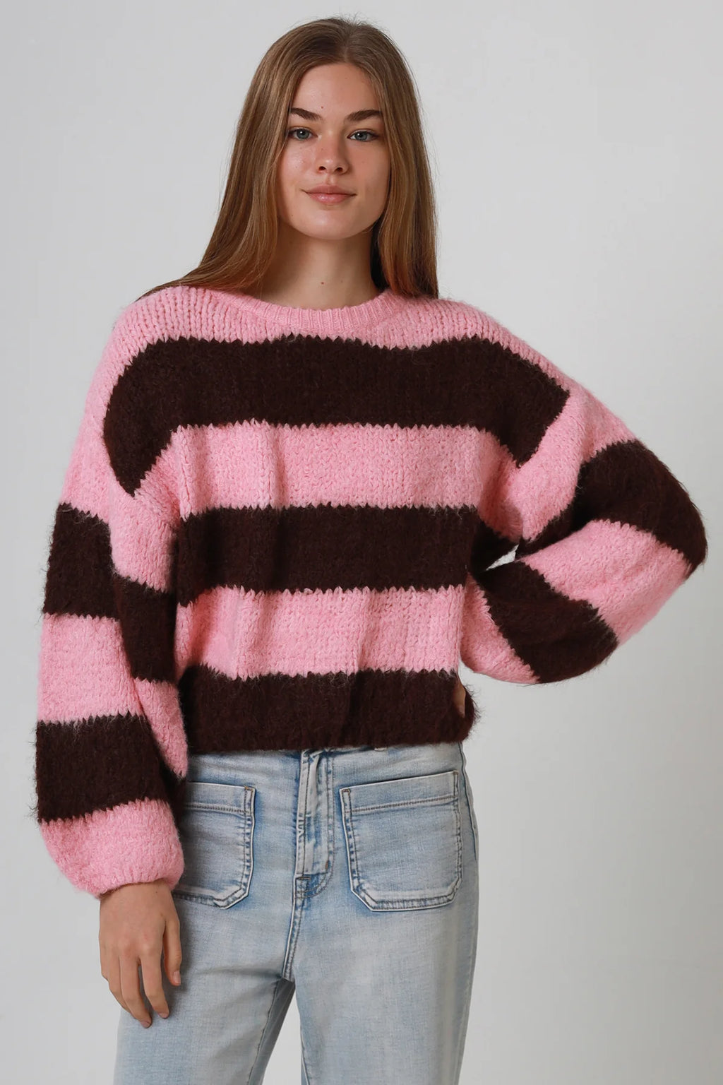 Striped Knit Pink/Choc Gypsyroad Bowral