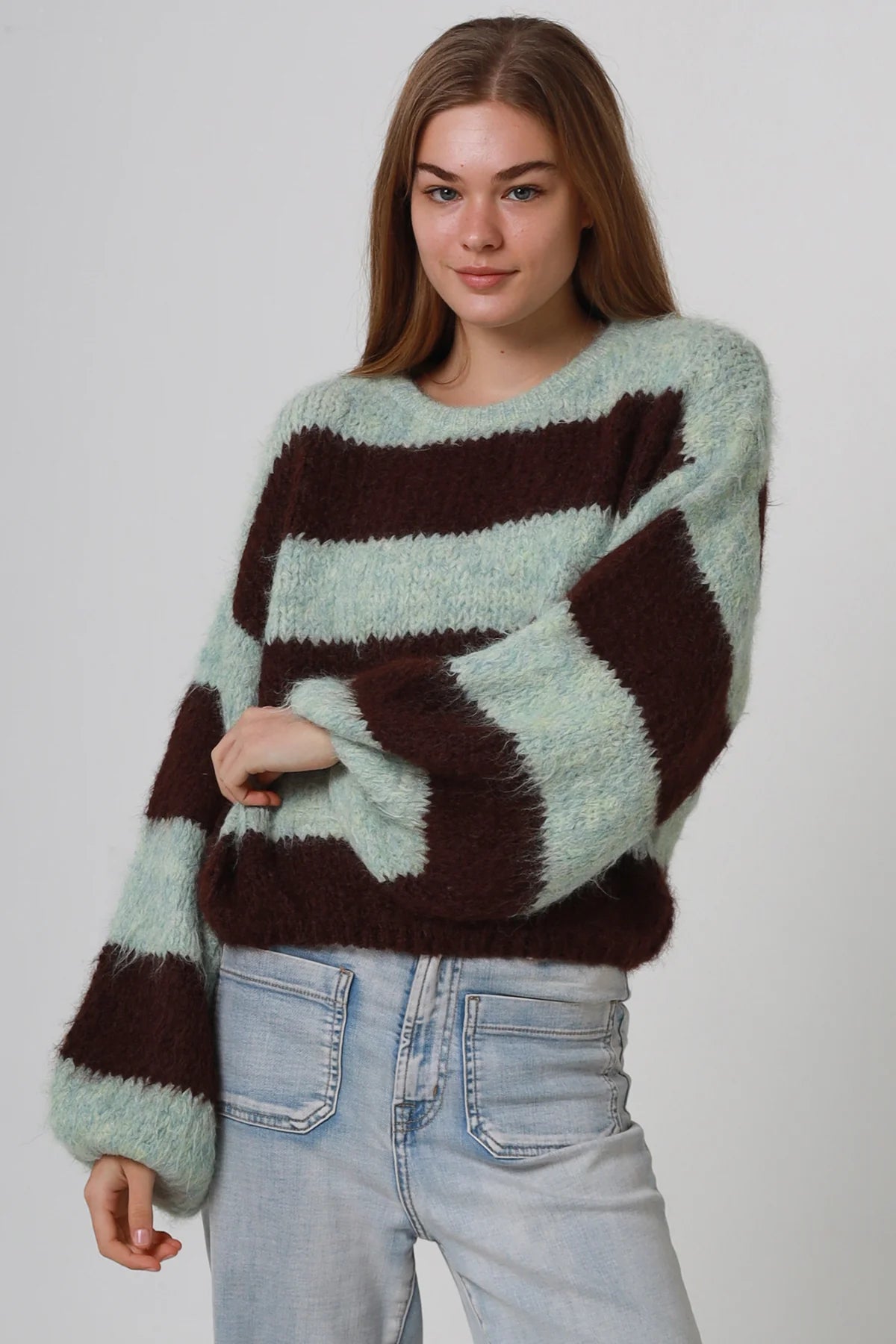 Striped Knit Pink/Blue Isabella Boho