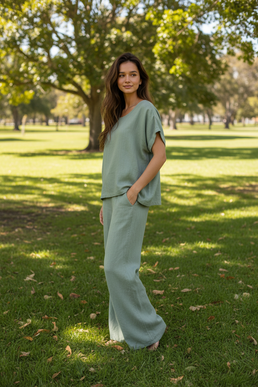 Julie Linen Button Pants – Wednesday Lulu