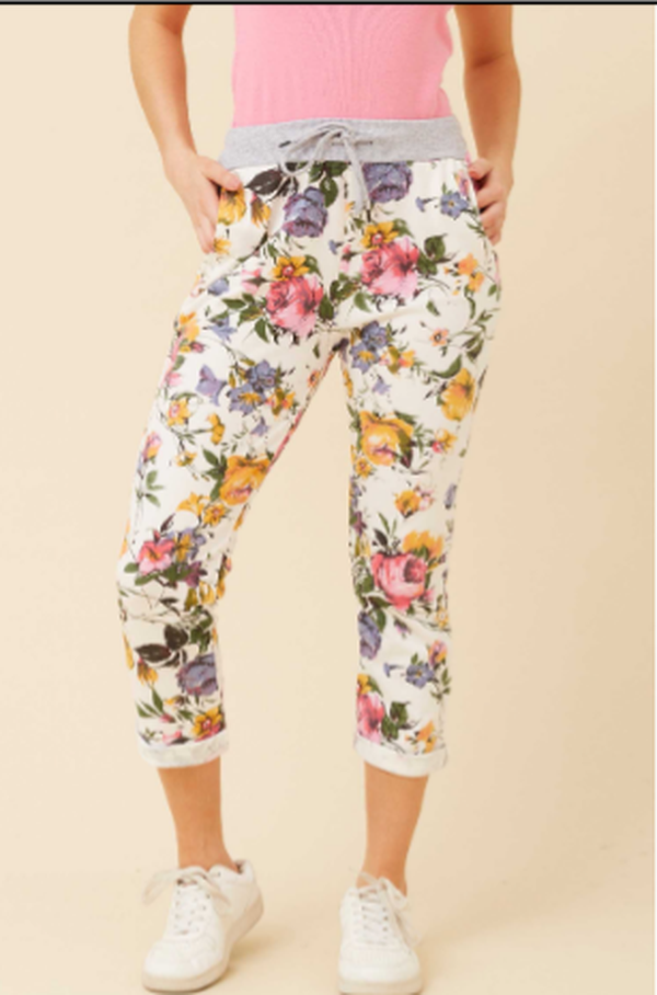 Crop Floral Joggers