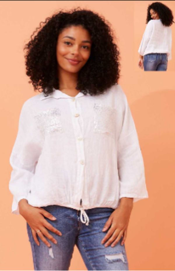 Fiza Sequin pocket shirt
