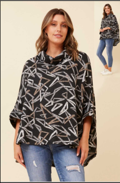 High Neck Throw-over Top
