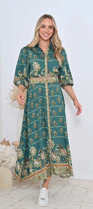 Bassett Maxi Dress-teal