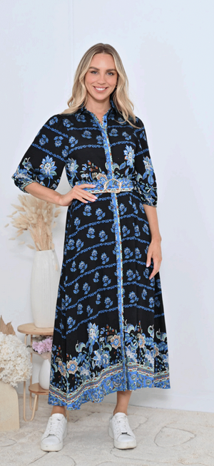 Bassett Maxi Dress-navy
