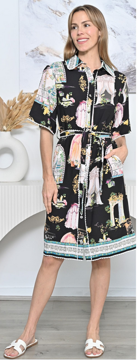 Dune Shirt Dress - black
