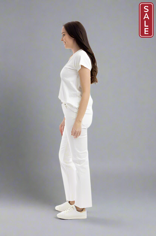 Orientique White Denim Bootleg Jean