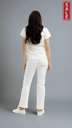 Orientique White Denim Bootleg Jean