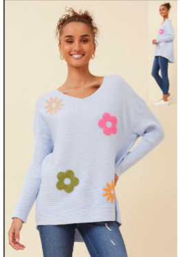 Floral Ribbed Jumper