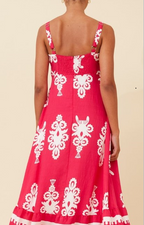 Ckm Strappy Border Print Dress