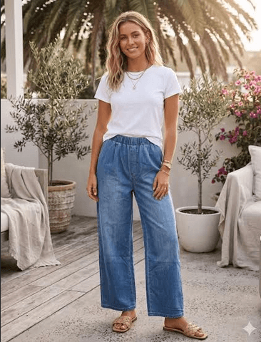 Nerrisa Barrel Leg jeans BA606 wakee