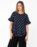 Polka Dot Frill Hem Top