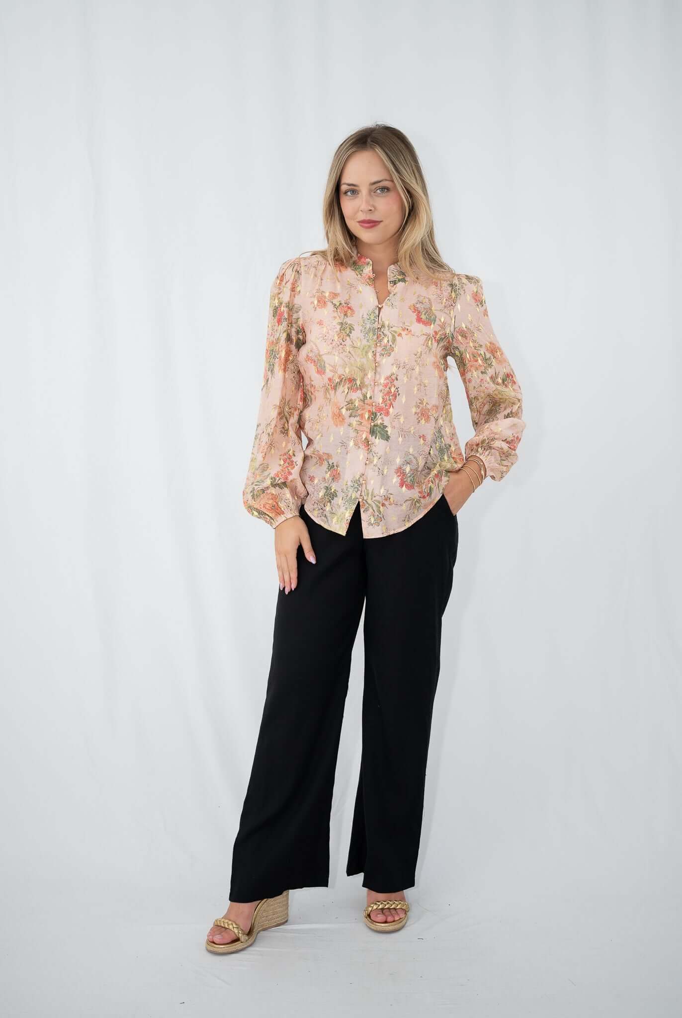 Fleur Bouquet Blouse blush So in style
