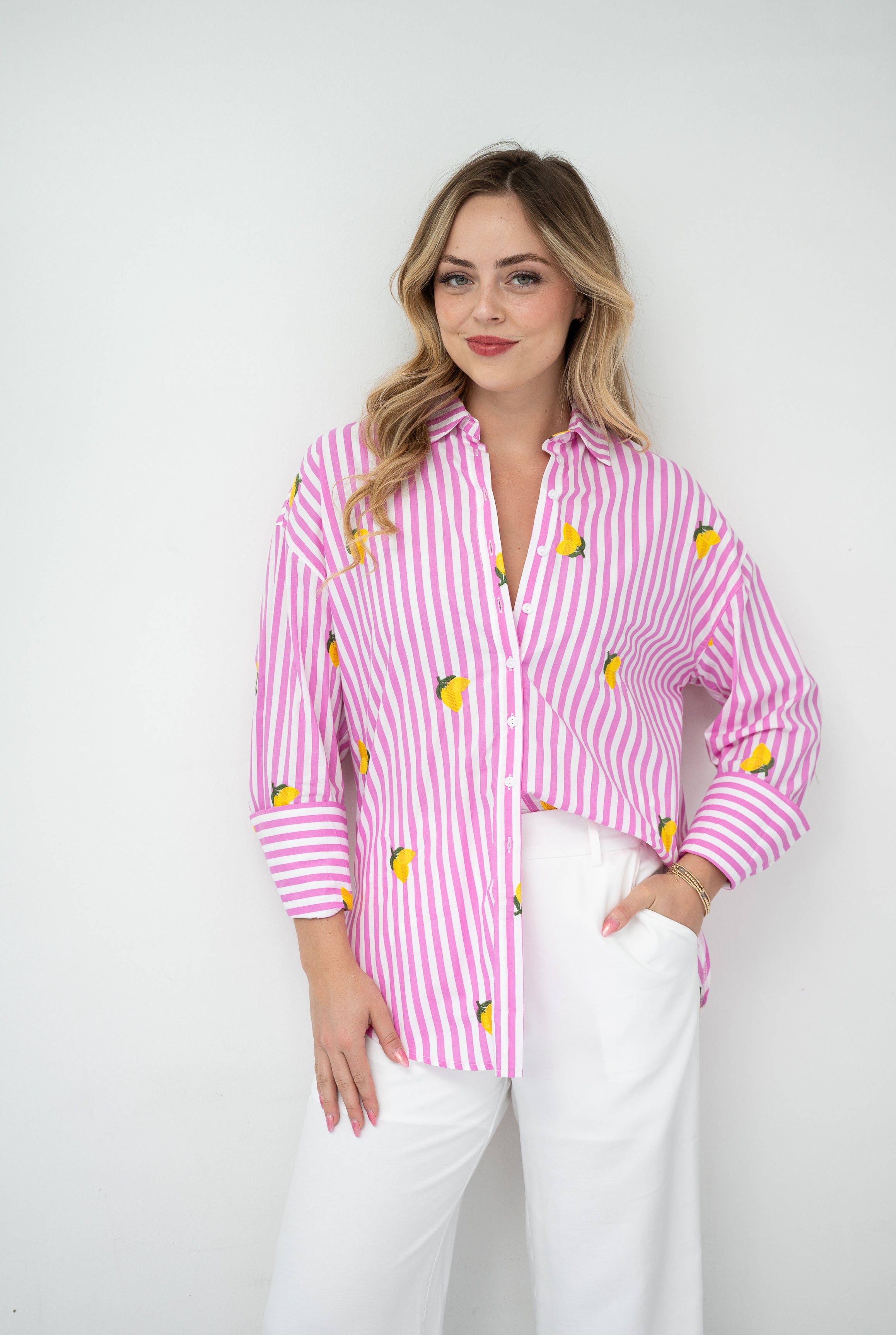 Pink stripe Lemon Shirt So in style