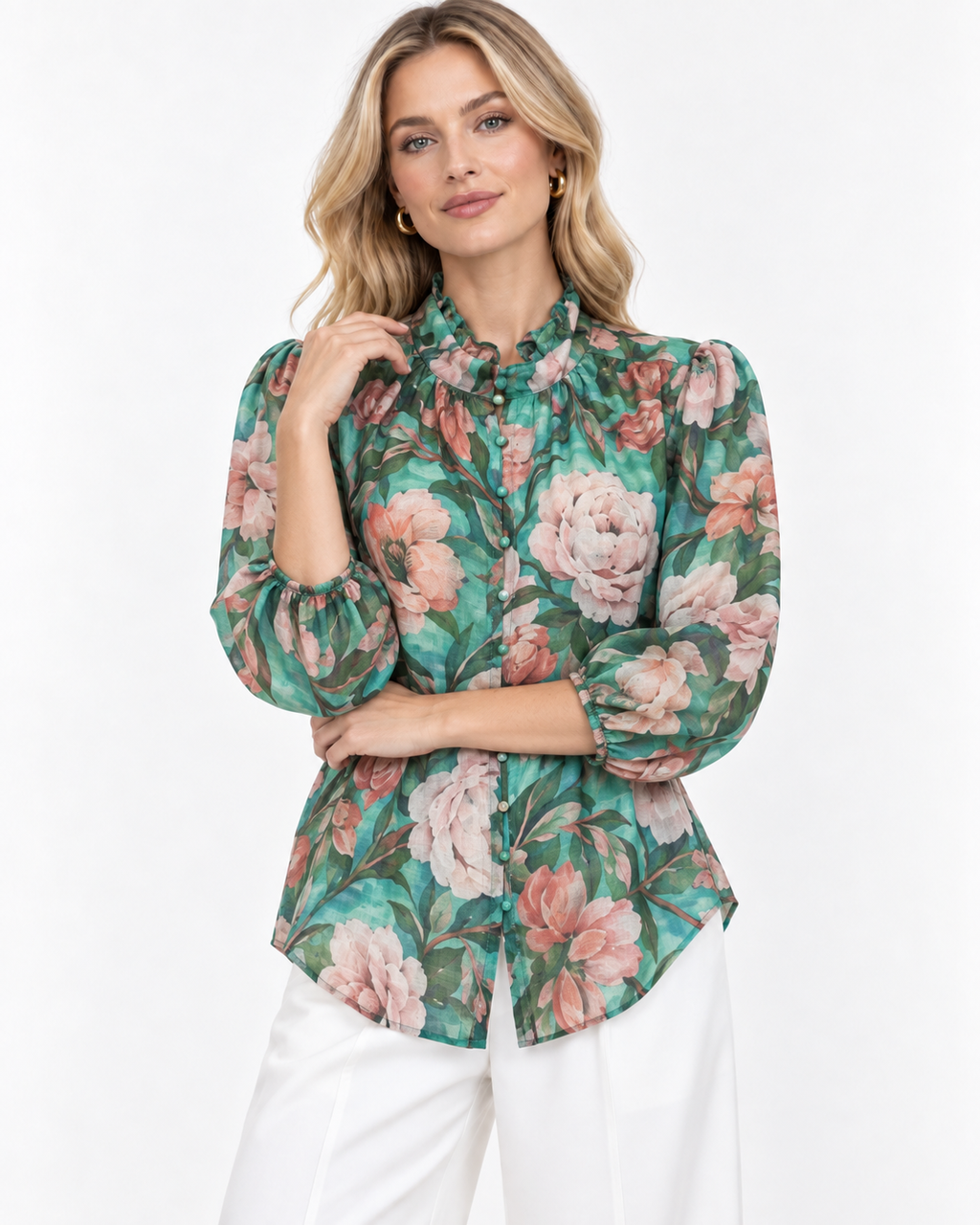 Rose Blouse Green