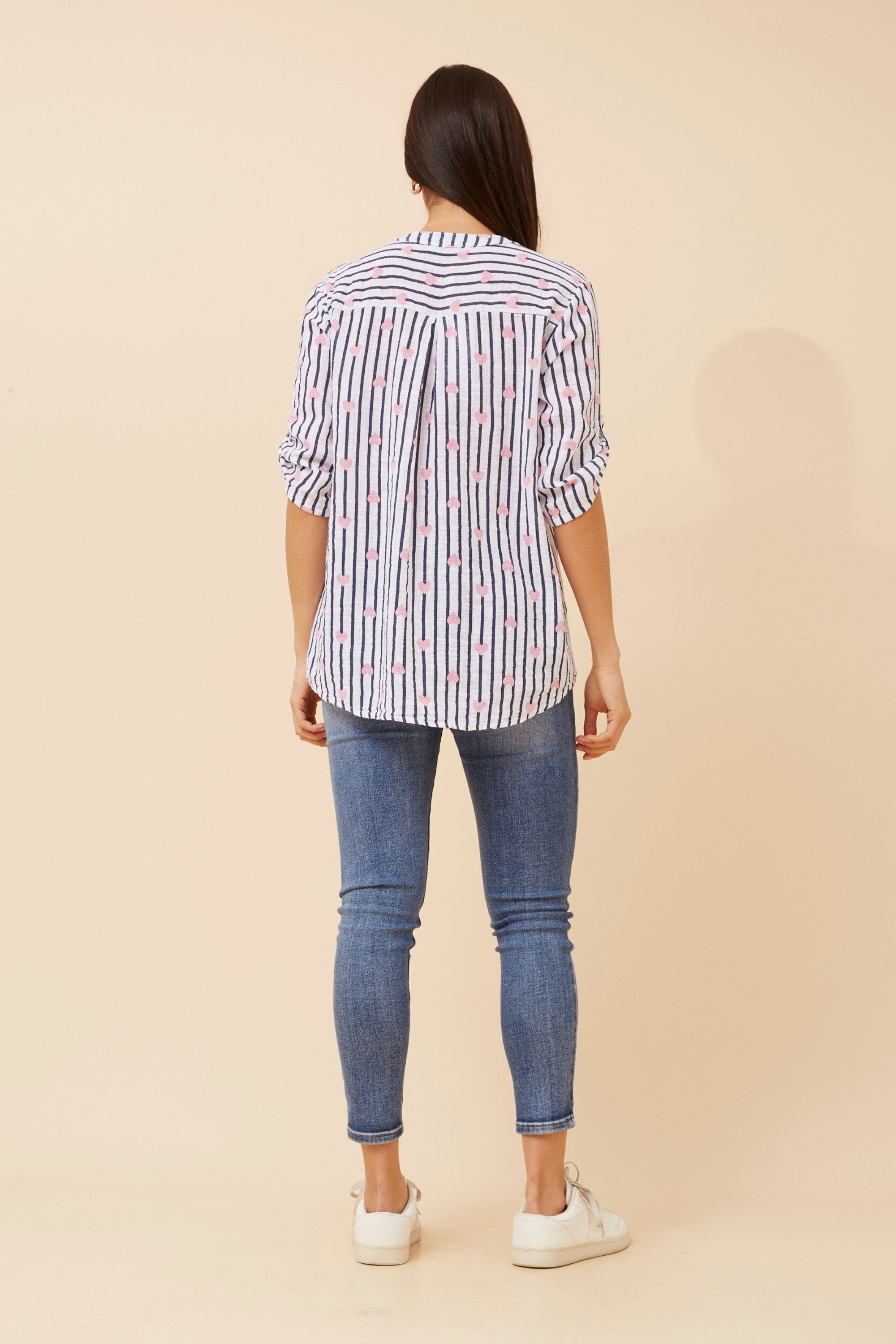 Nora Stripe Heart Shirt