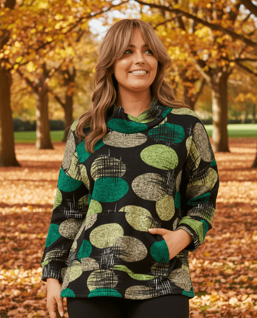 Ckm Green Polka Dot Top Caroline Morgan