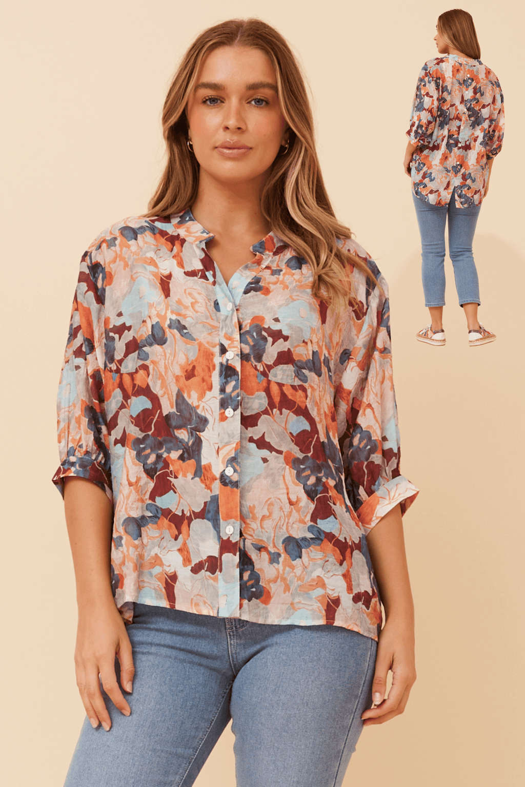 Ckm Button Back Top Caroline Morgan