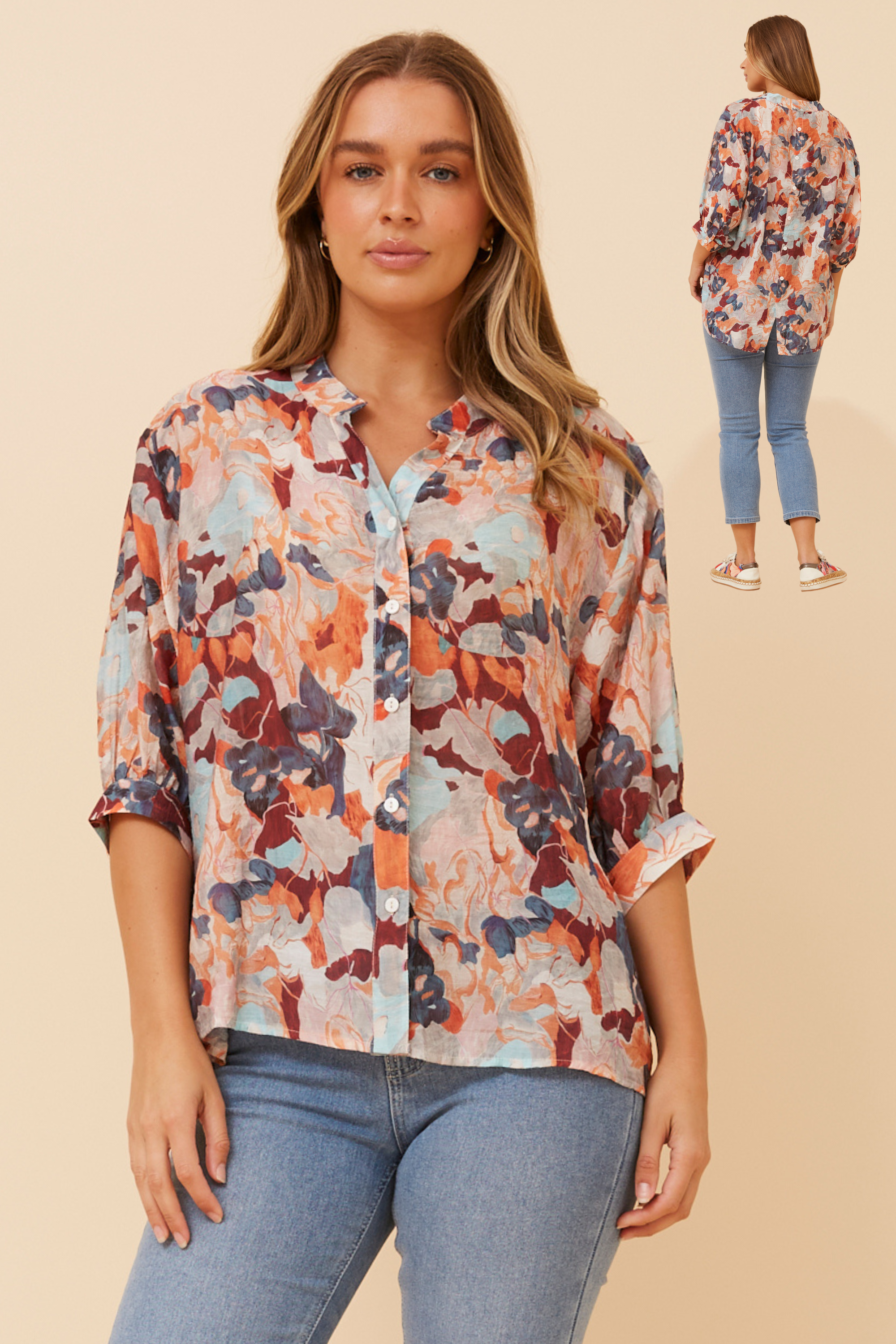 Ckm Button Back Top Caroline Morgan