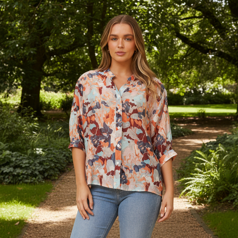 Ckm Button Back Top Caroline Morgan