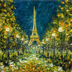 Velour Glasses Case – Lanterns & Trees in the Park, Paris