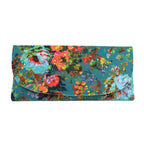 Velour Glasses Case -Flowers Turquoise