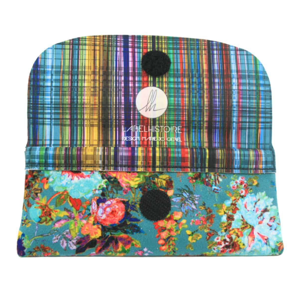 Velour Glasses Case -Flowers Turquoise