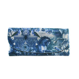 Velour Glasses Case  – Horse with blue and white artistic design, perfect for protecting your eyewear.
