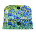Velour Glasses Case-Irises featuring Van Gogh's irises pattern in vibrant blue and green colors.