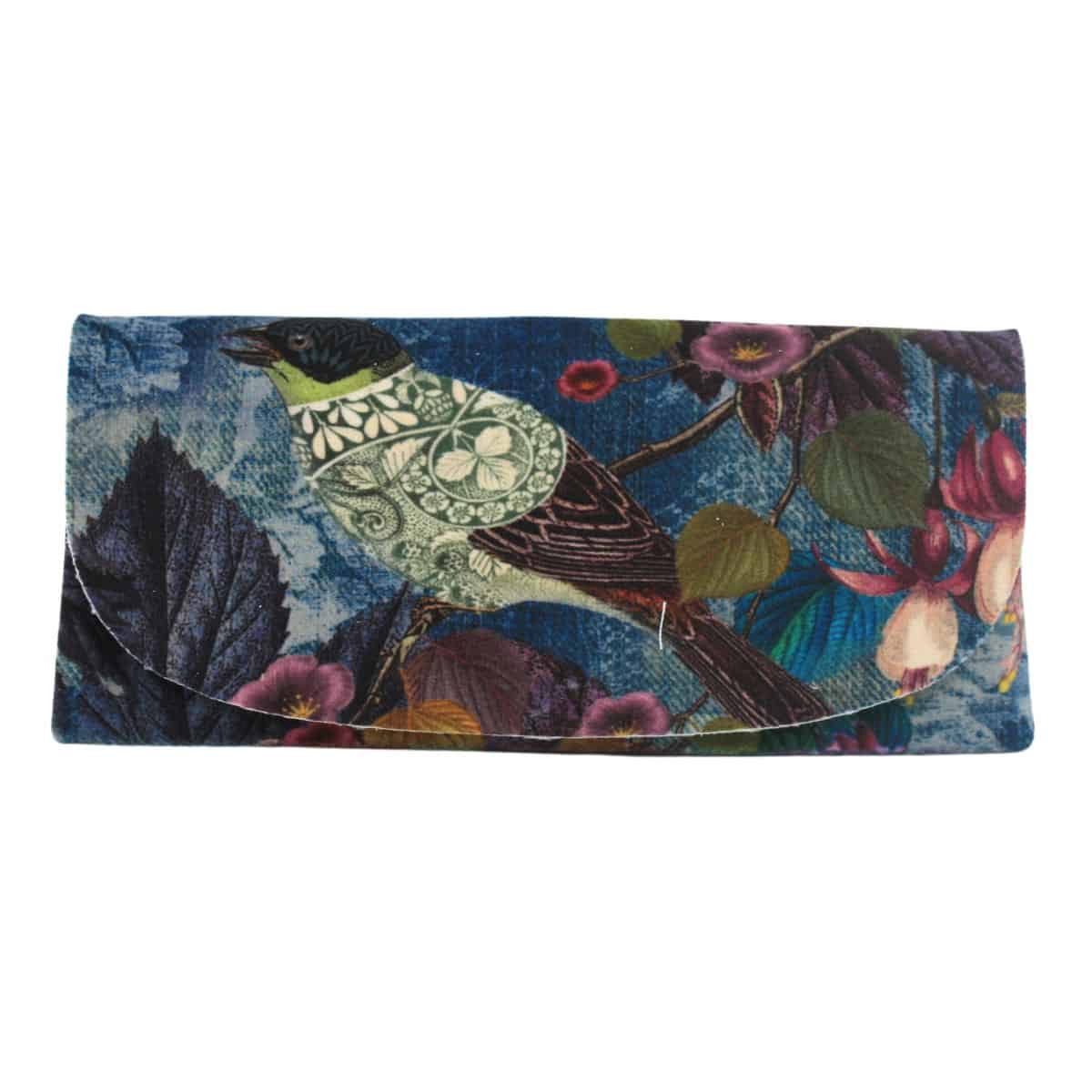 Velour Glasses Case –Bird & Lace