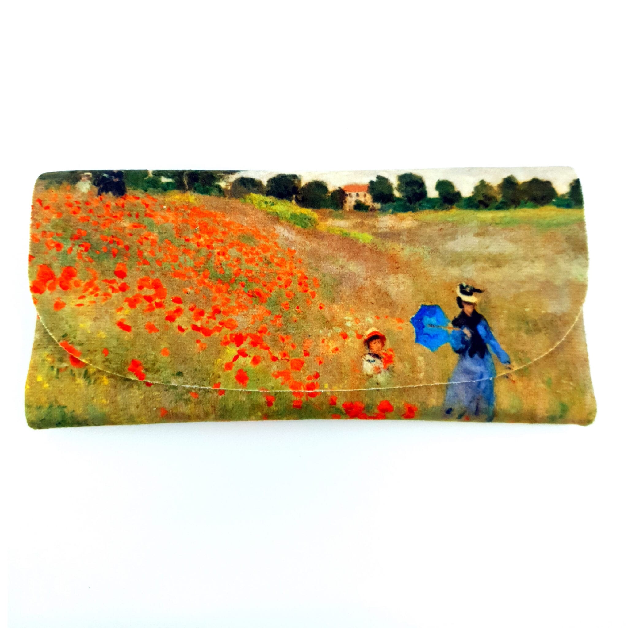 Velour glasses case -Poppy Field