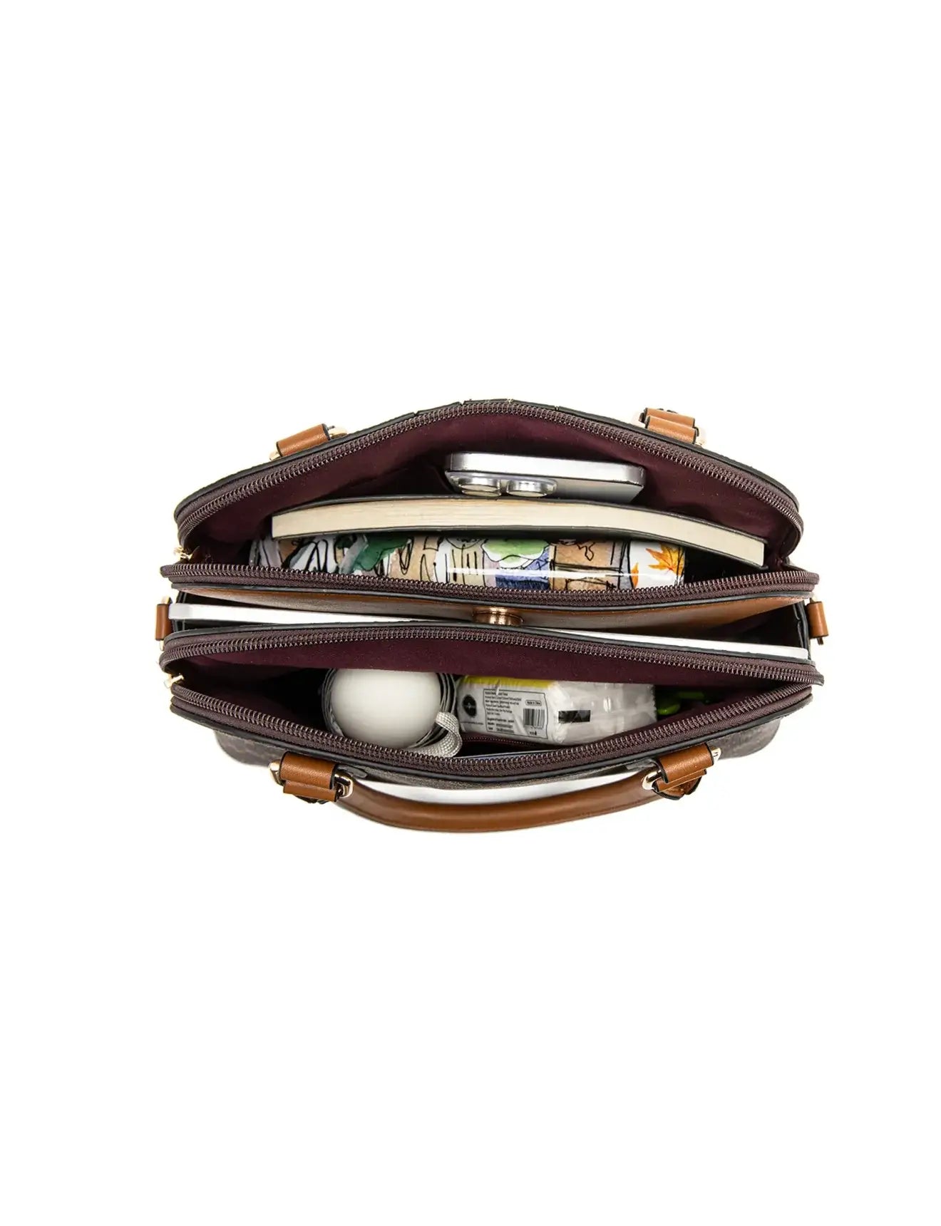 Tess Triple Compartment Bag-Tan SERENADE LEATHER