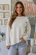 Charlie Button Detail Knit Charlotte The Label