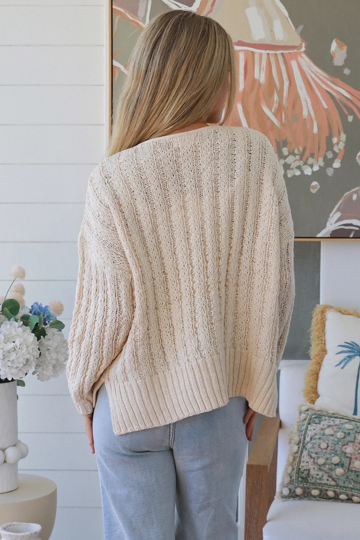 Jade  Cream One pocket knit Charlotte The Label