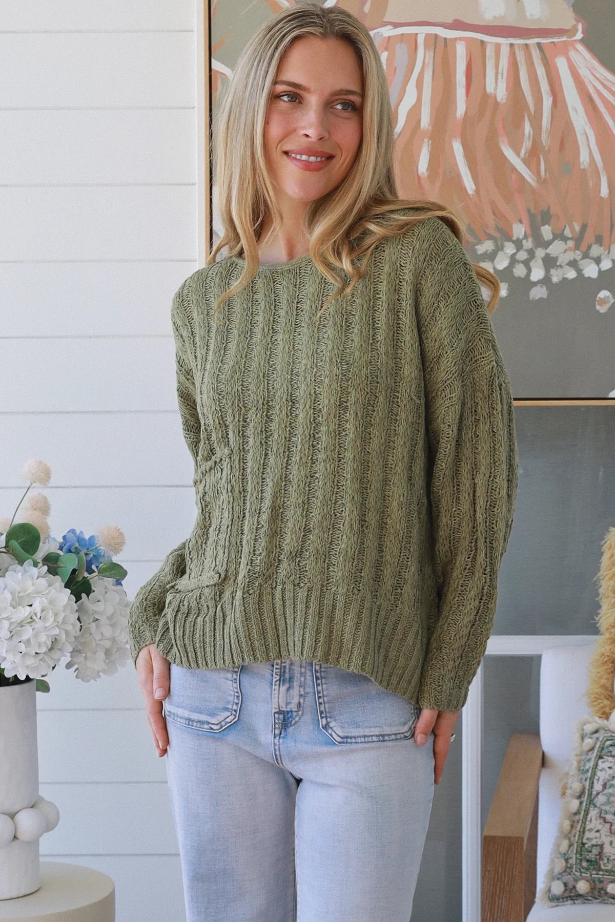 Jordyn Green One Pocket Knit Charlotte The Label