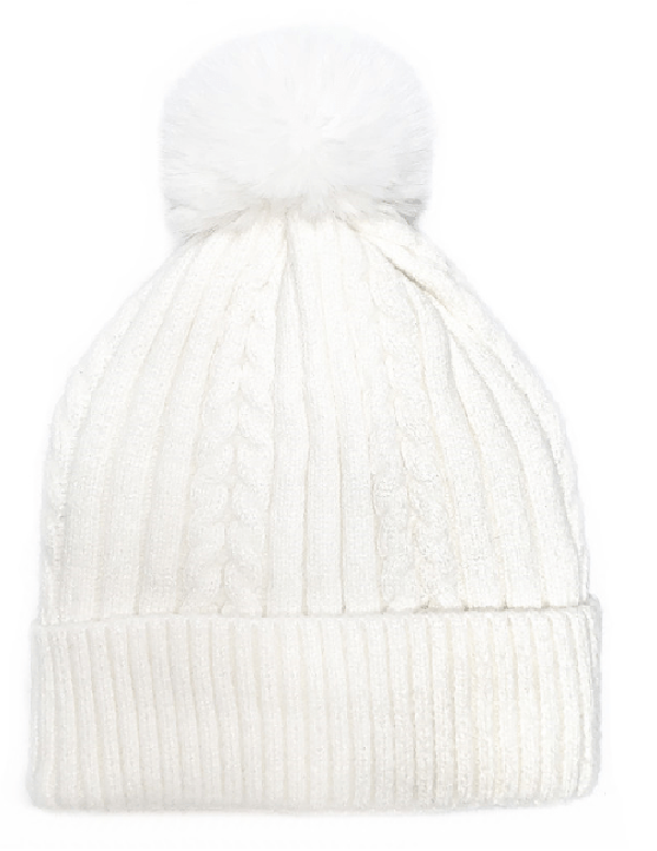 AUTN beanie CREAM Cable Pom Beanie