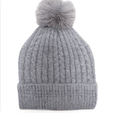AUTN beanie GREY Cable Pom Beanie