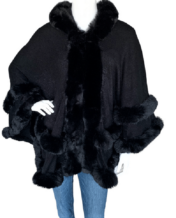 AT Lux double faux fur cape