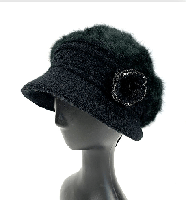AUTN hat BLACK Side Flower Hat