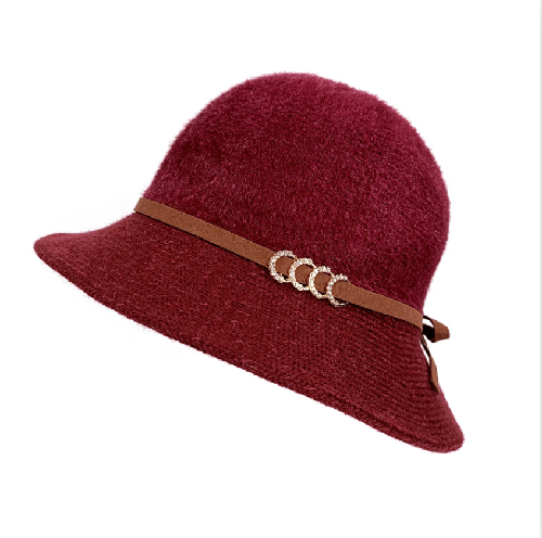 AUTN hat Red Bucket Hat Crystal Band