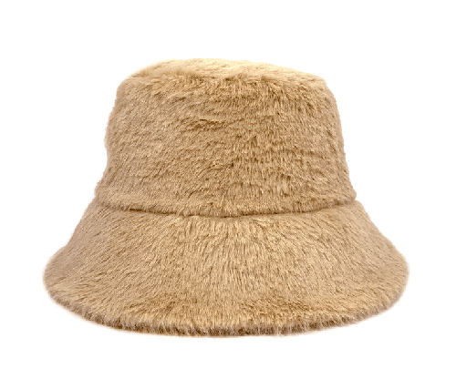 AUTN hats camel Fluffy bucket hat.