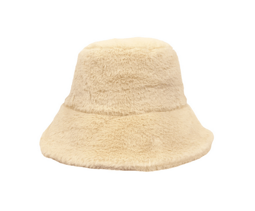 AUTN hats cream Fluffy bucket hat.