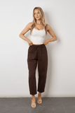 Olivia Barrel Leg Jeans-Chocolate BA350 Wakee jeans