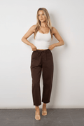 Olivia Barrel Leg Jeans-Chocolate BA350 Wakee jeans
