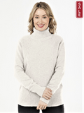 Bella knitwear jumper XS / White Bella Roll neck Cable jumper.