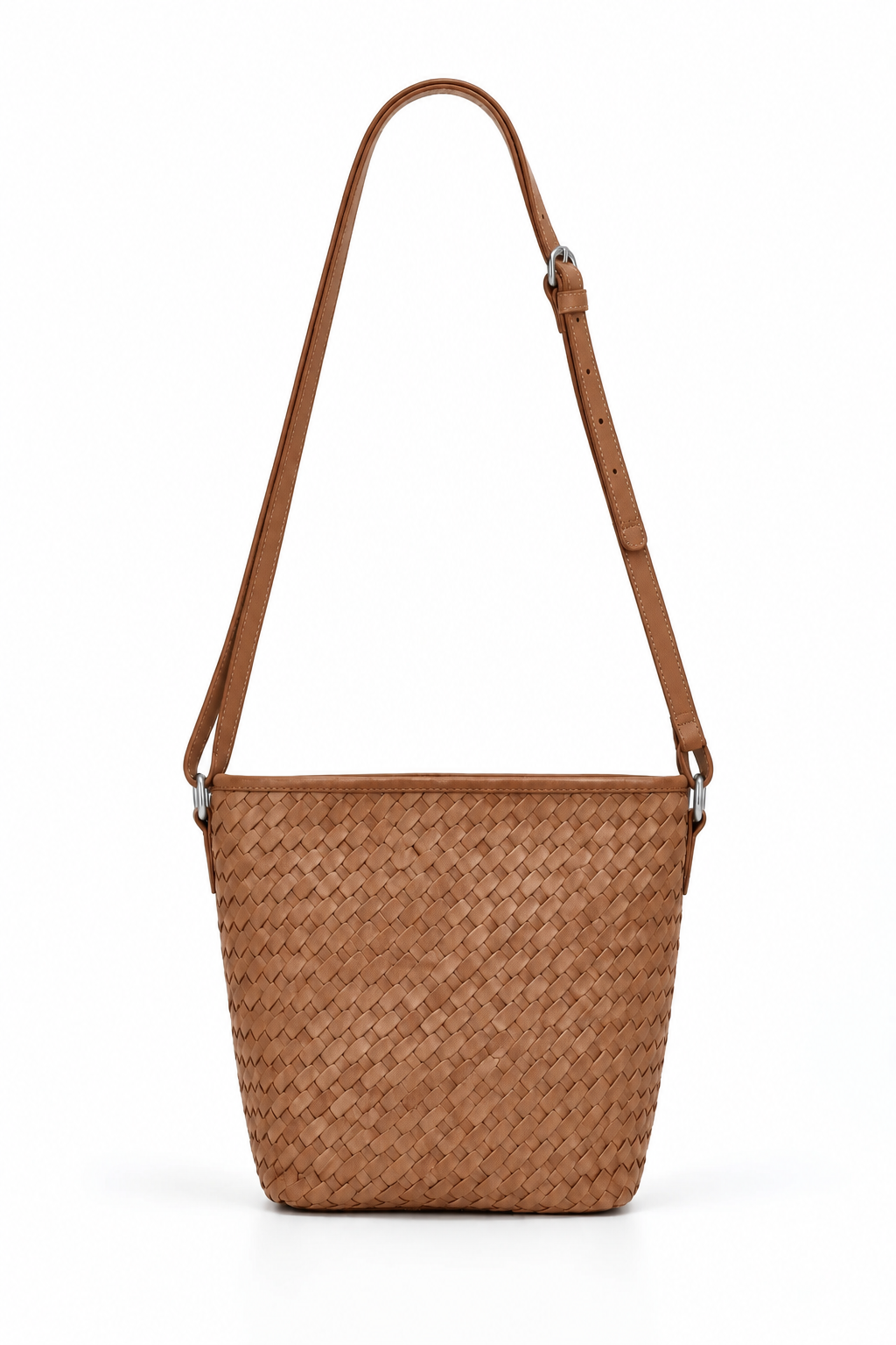 Canterbury Woven Leather Bucket Bag