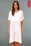 Caroline Morgan Dress 8 Mesh Layer Dress-white