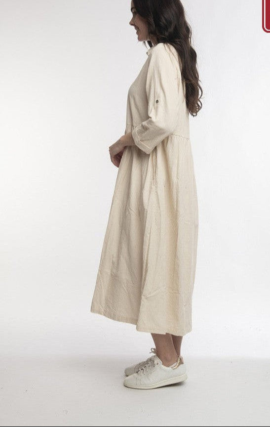 Cord Collar dress Taupe