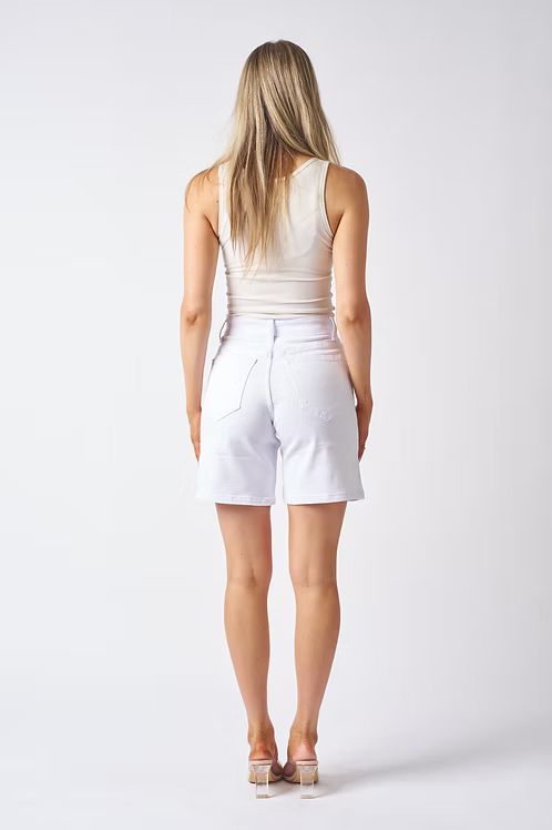 Mid-Length Denim Shorts