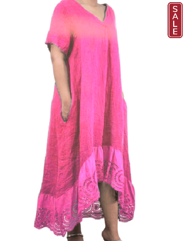 fabular Dresses S / Hot pink Raven Linen Dress