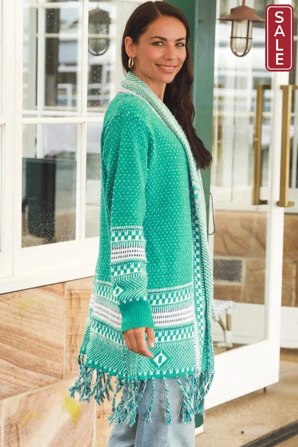Isabella boho longline cardigan Sophia Longline Tassel Cardigan